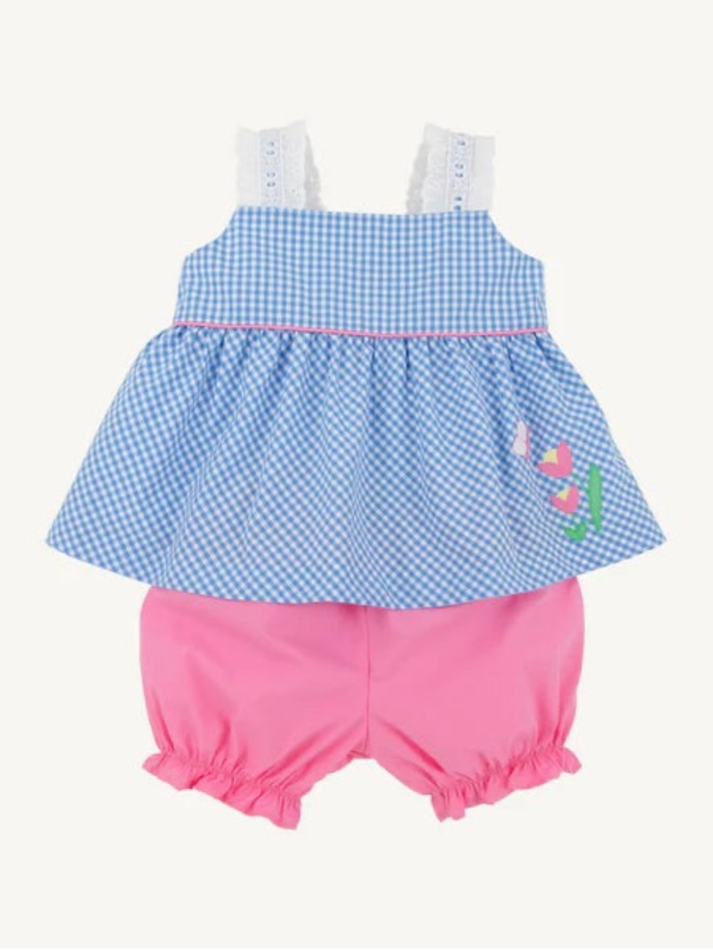 TBBC | Babs Bloomer Set - Sunrise Blvd. Blue Mini Gingham with Hamptons Hot Pink